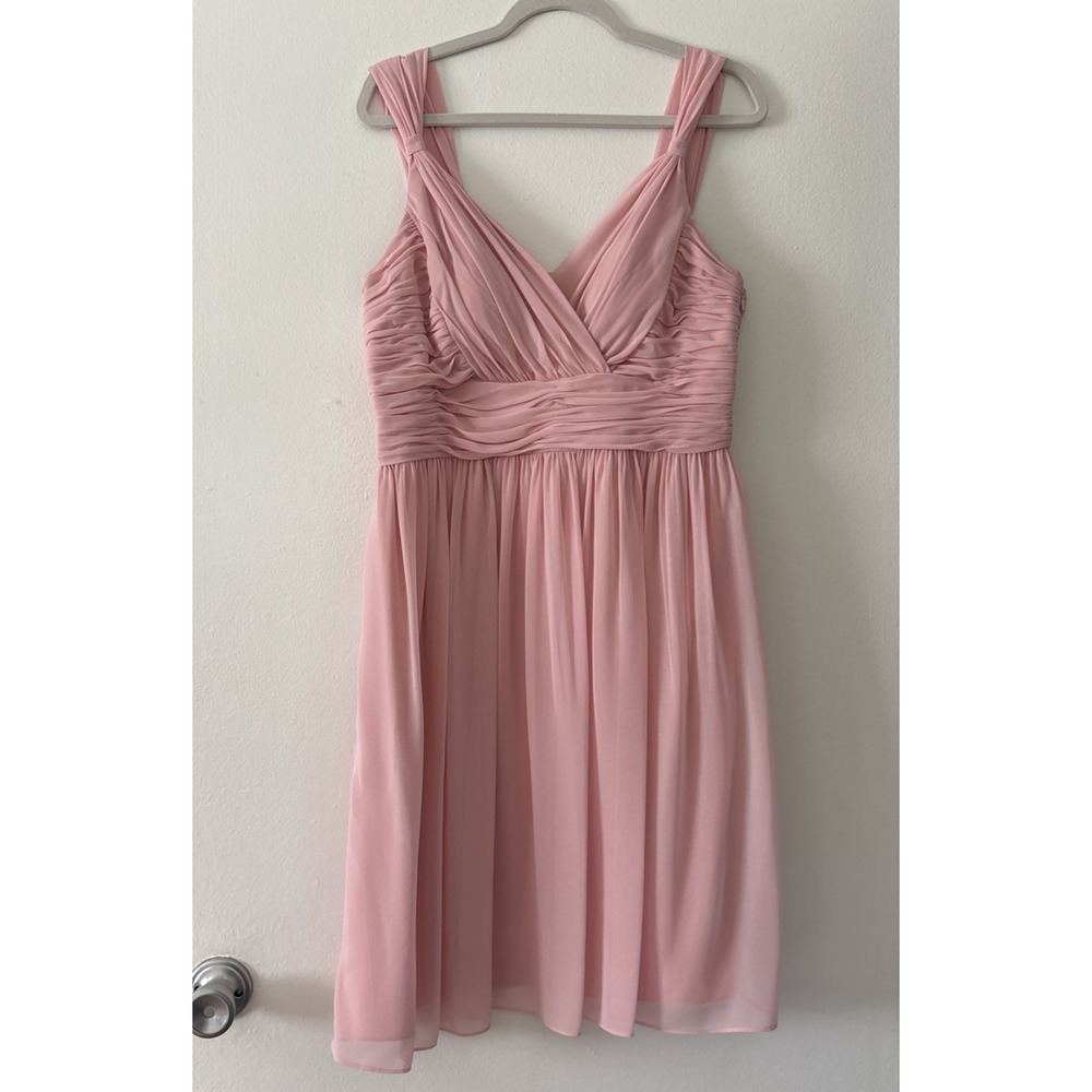 Nordstroms Donna Morgan 14 Dress Blush Pink Sleeveless A-Line Chiffon Wedding